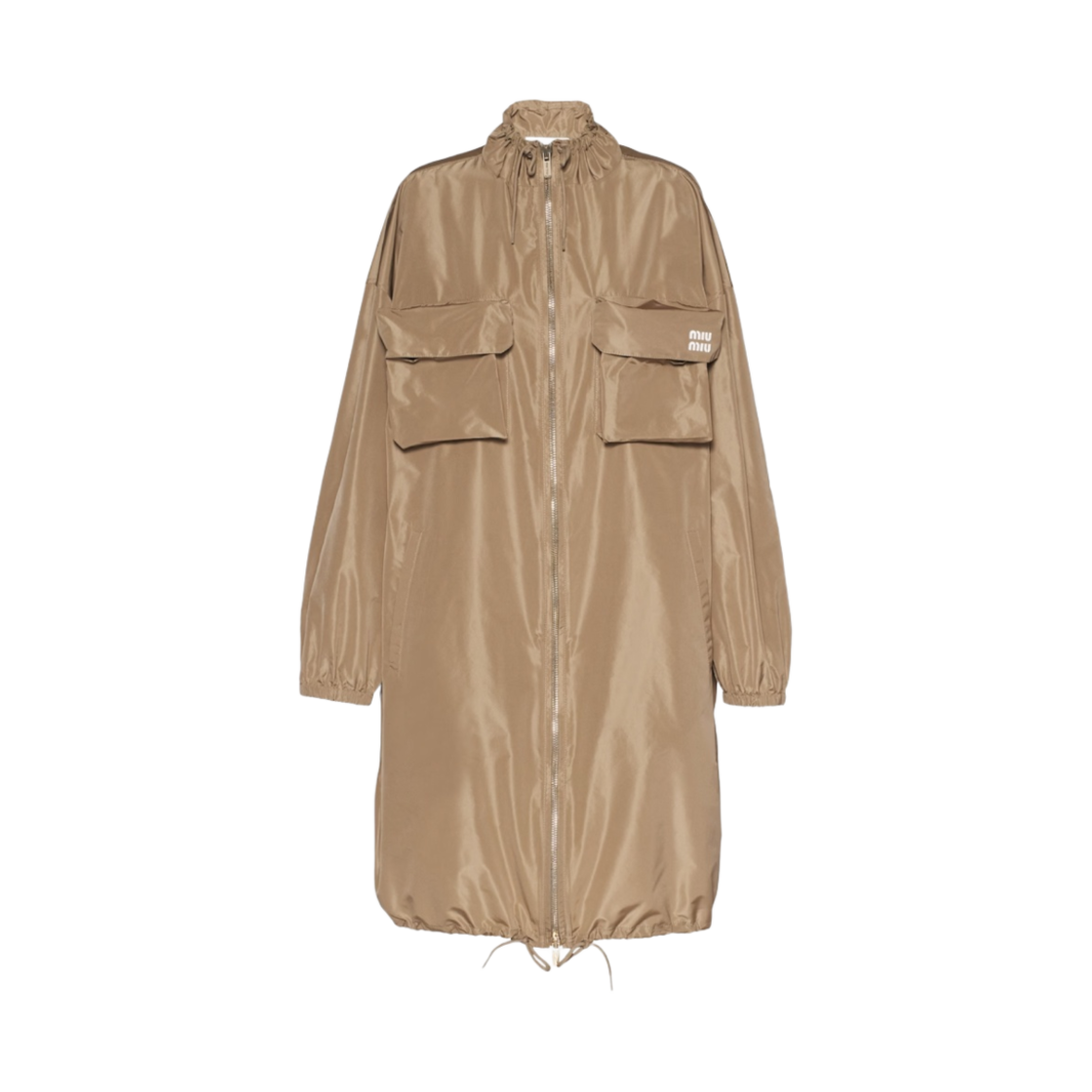 (W) 미우 미우 테크니컬 패브릭 파카 클레이 그레이((W) Miu Miu Technical Fabric Parka Clay Grey) - 1