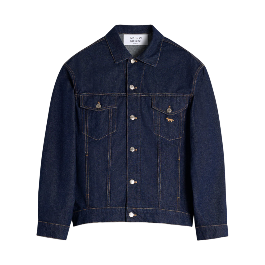 OM02103WW0081-P470 Maison Kitsune Trucker Jacket Indigo