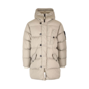 Stone Island 71432 Macro Ripstop Nylon Metal in Econyl Regenerated Nylon Down-TC Long Jacket Stucco - 23FW