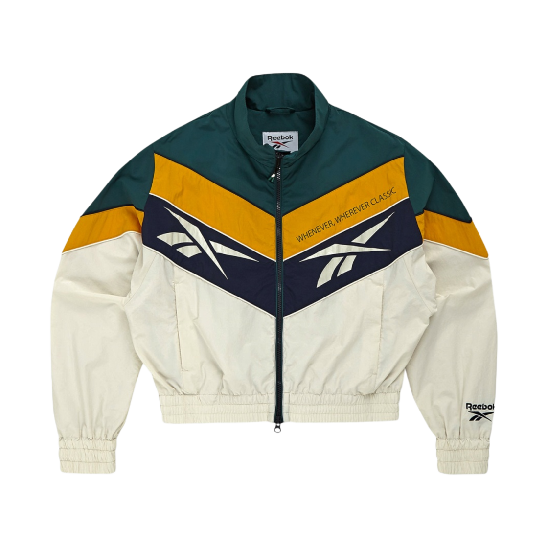 REJU3FJ93G1 (W) Reebok Twin Vector Crop Windbreaker Green