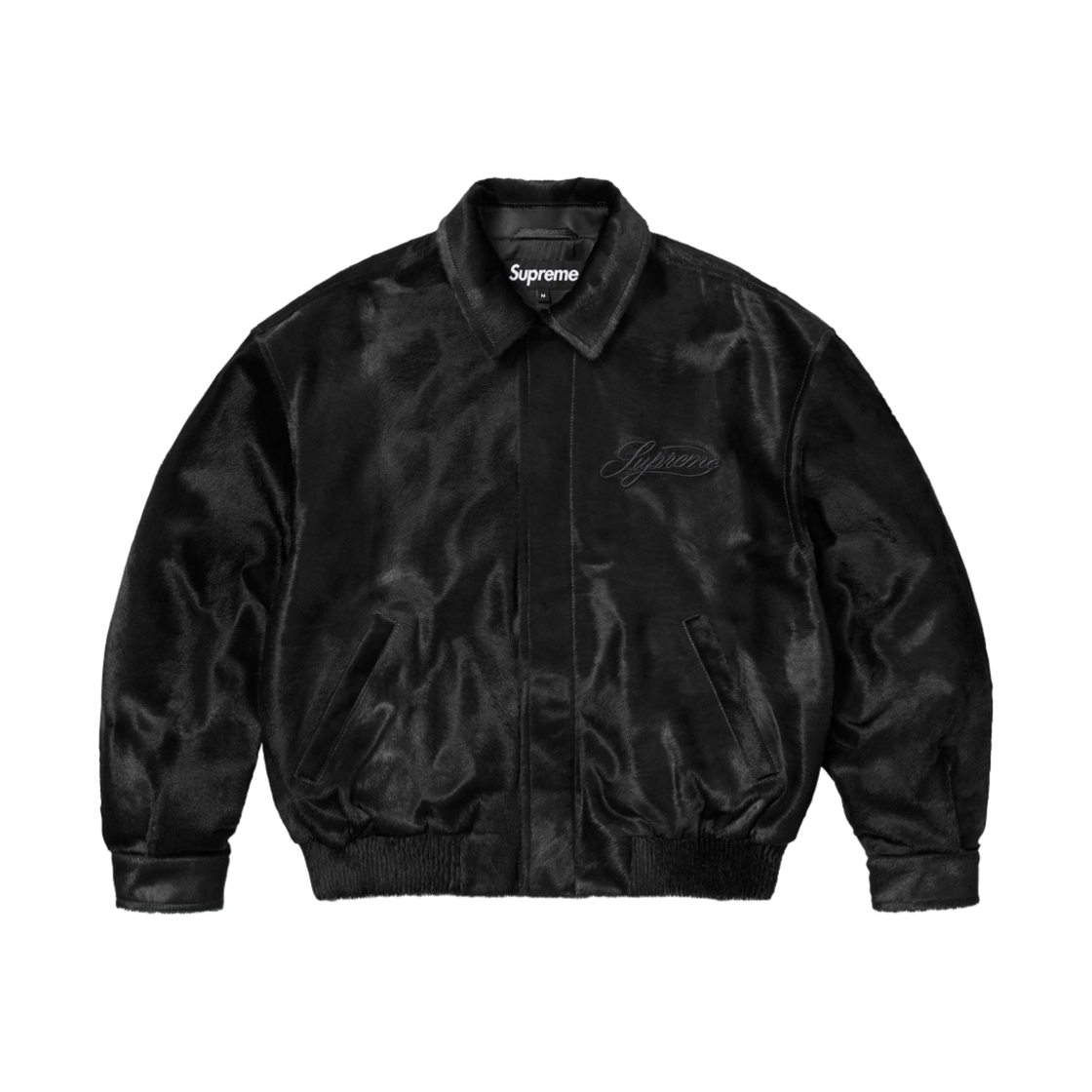 슈프림 포니헤어 바시티 자켓 블랙 - 25SS(Supreme Ponyhair Varsity Jacket Black - 25SS) - 2