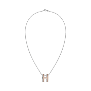 (W) Hermes Pop H Pendant Palladium & Marron Glace