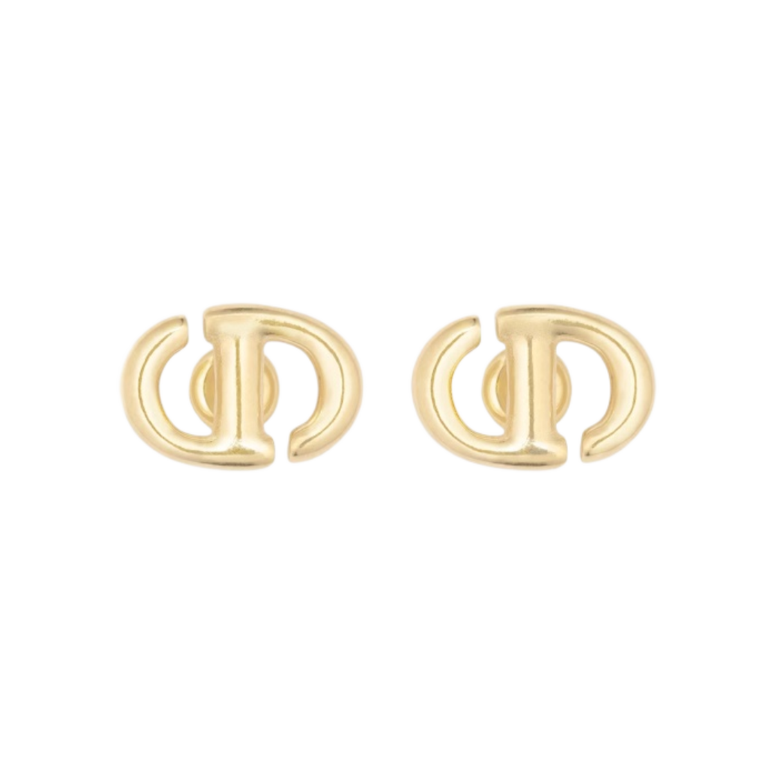 E1594CDNMT-D300 (W) Dior CD Navy Stud Earrings Gold Finish Metal