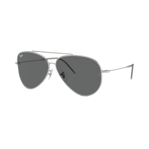 Ray-Ban Aviator Reverse Polished Silver Frame Dark Grey Classic Lenses