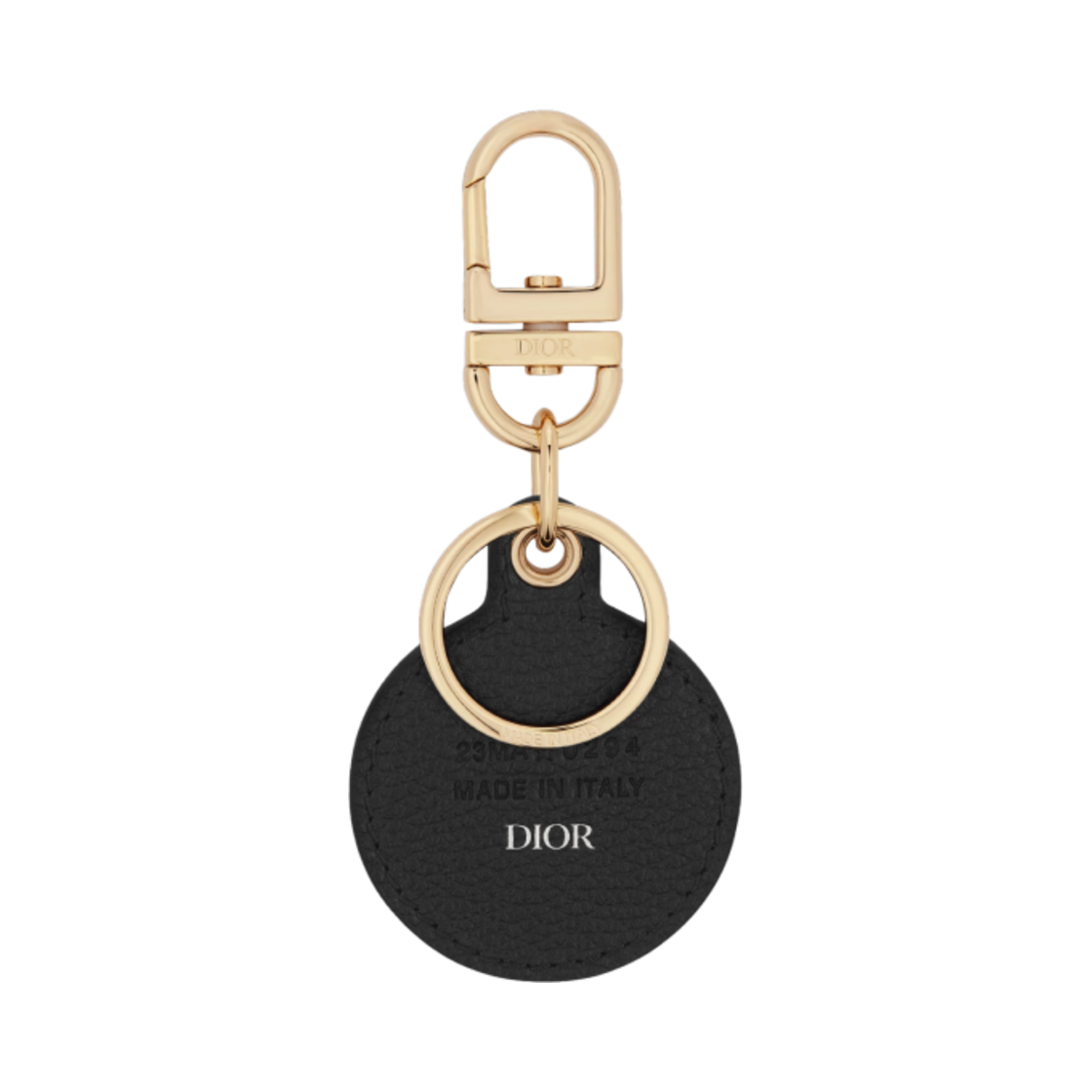 디올 키링 그레인드 카프스킨 앤 골드 피니쉬 브래스 블랙 골드(Dior Key Ring Grained Calfskin and Gold Finish Brass Black Gold) - 2
