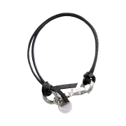 Haleine Leather Metal Mix Bracelet Black