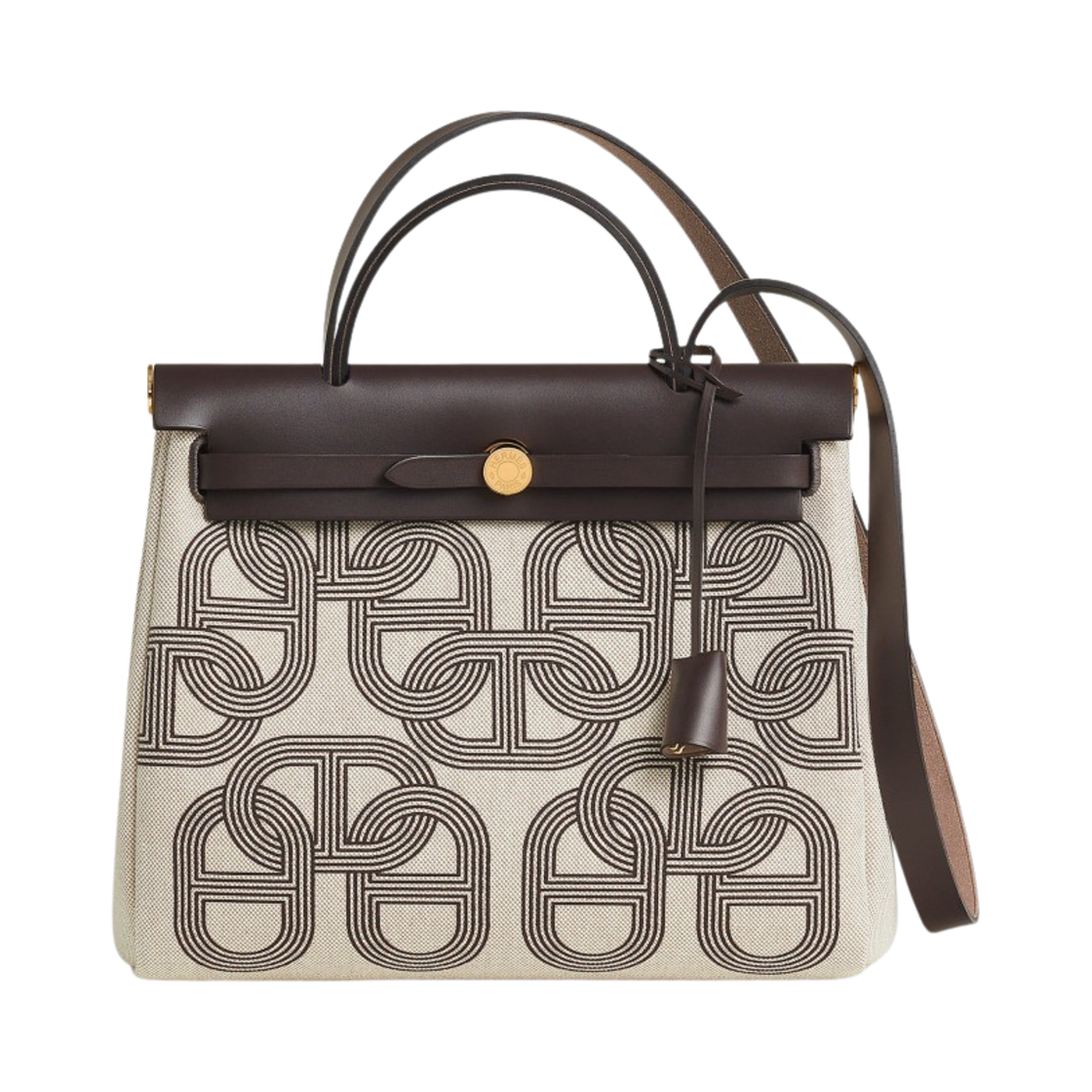 에르메스 에르백 집 31 백 H 플럼 캔버스 & 골드 하드웨어 에벤 에크류 베쥬 에벤(Hermes Herbag Zip 31 Bag H Plume Canvas & Gold Ebene Ecru Beige Ebene) - 1