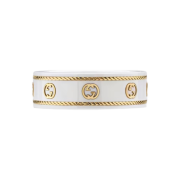 Gucci Icon Ring with 18K Yellow Gold Interlocking G White