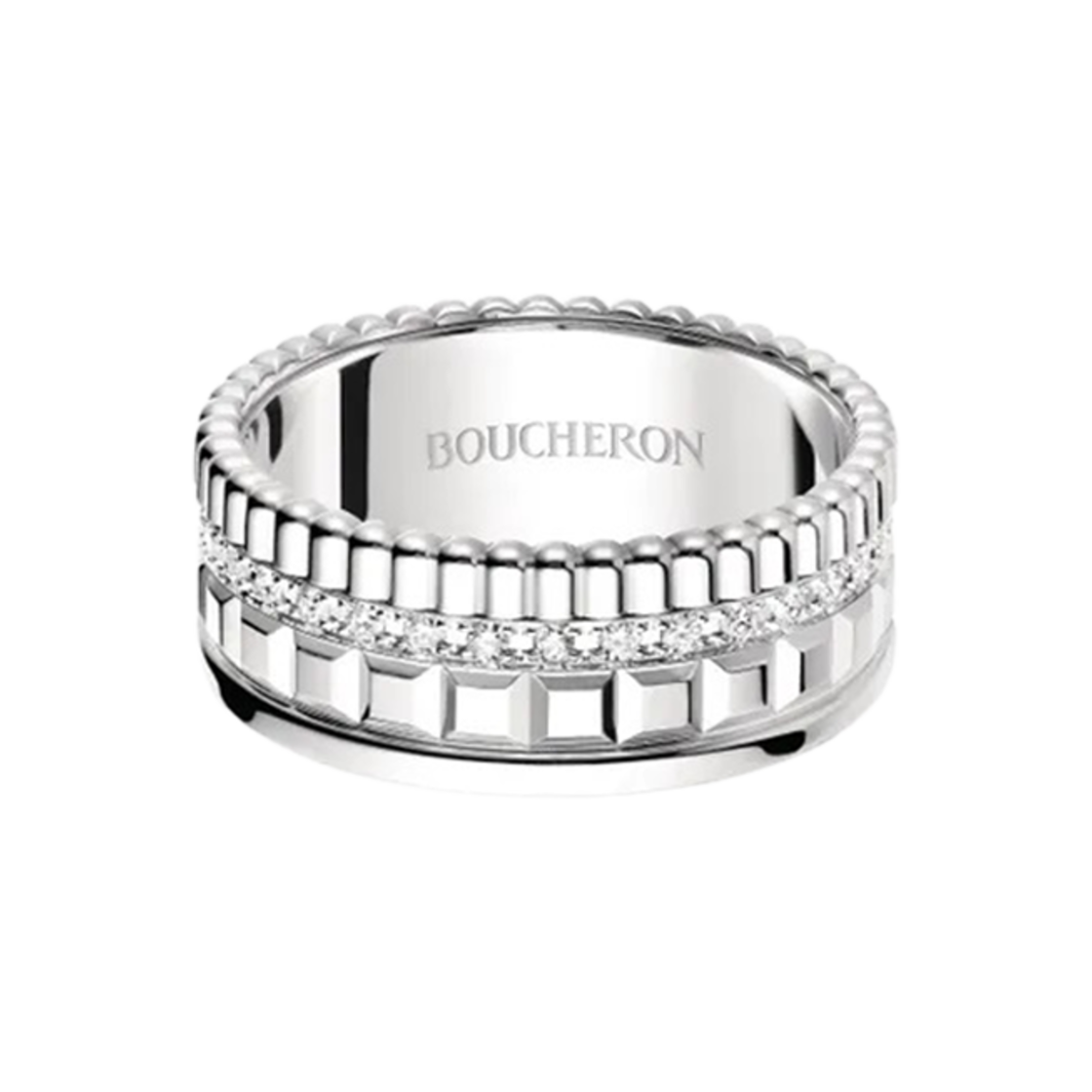 부쉐론 콰트로 레디언트 에디션 스몰 모델 18K 화이트 골드 다이아몬드(Boucheron Quatre Radiant Edition Small Model 18K White Gold Diamond)