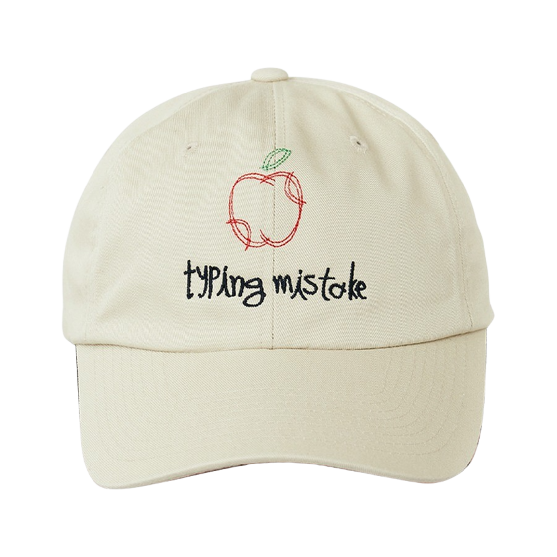 타이밍 미스테이크 애플 엠브로이더리 볼캡 베이지(Typing Mistake Apple Embroidery Ball Cap Beige)