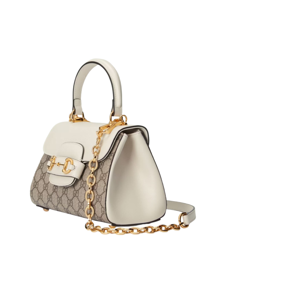 구찌 홀스빗 1955 탑 핸들백 화이트 베이지 에보니 - 한국 한정(Gucci Horsebit 1955 Top Handle Bag White Beige Ebony - Korea Exclusive) - 2