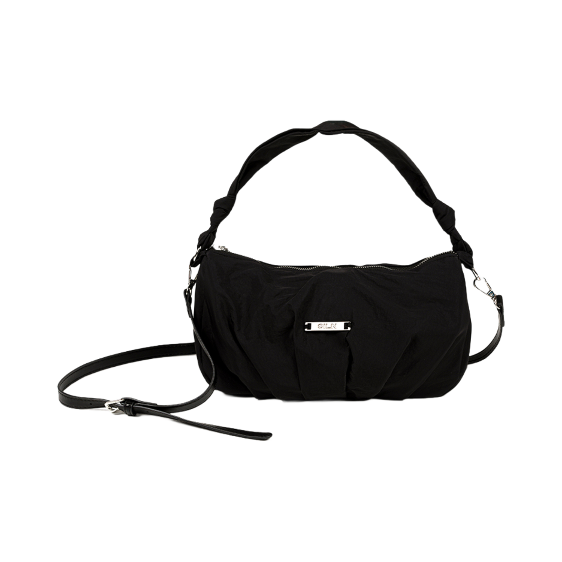 실른 셔링 나일론 숄더백 블랙(SILN Shirring Nylon Shoulder Bag Black)