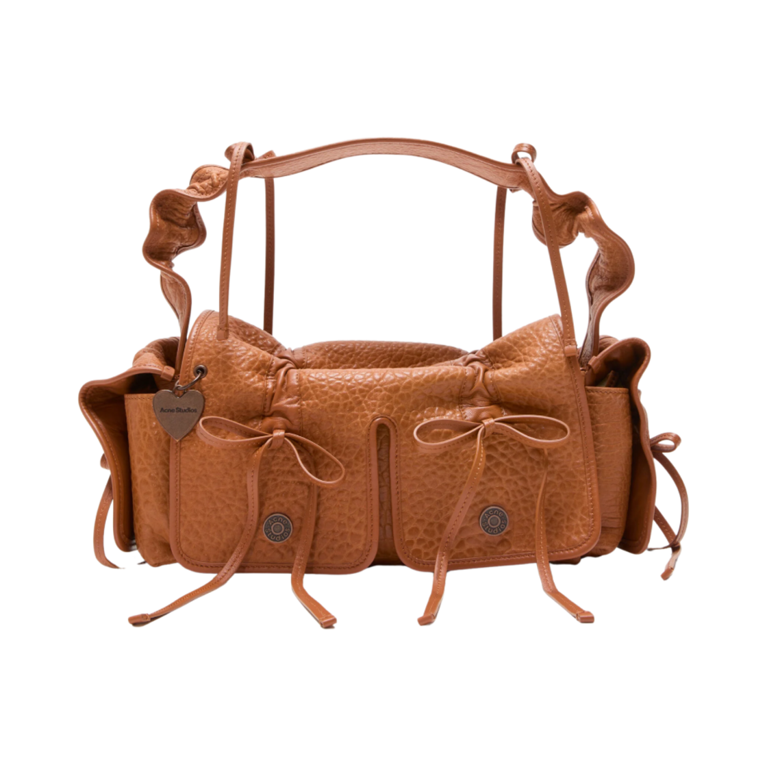 아크네 스튜디오 멀티포켓 그레인드 레더 백 꼬냑 브라운(Acne Studios Multipocket Grained Leather Bag Cognac Brown) - 1