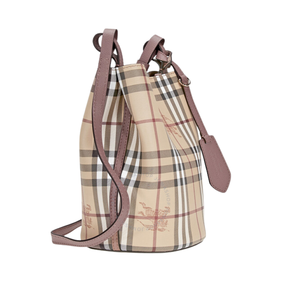 버버리 헤이마켓 체크 론 버킷 크로스바디백 라이트 엘더베리(Burberry Haymarket Check Lorne Bucket Crossbody Bag Light Elderberry) - 2