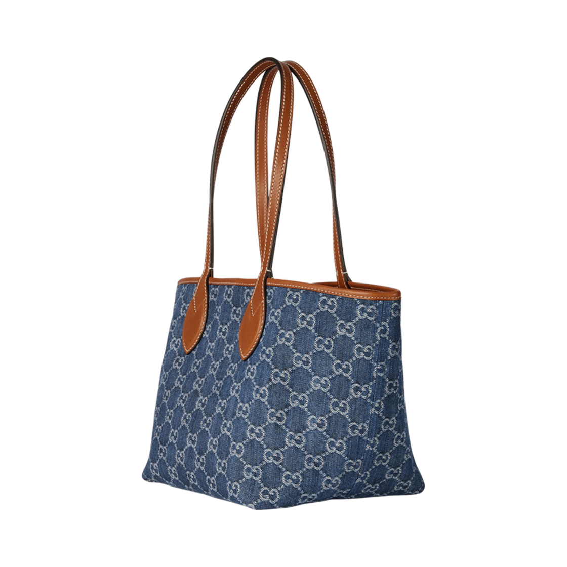 구찌 토티시마 스몰 토트백 블루 데님(Gucci Totissima Small Tote Bag Blue Denim) - 3