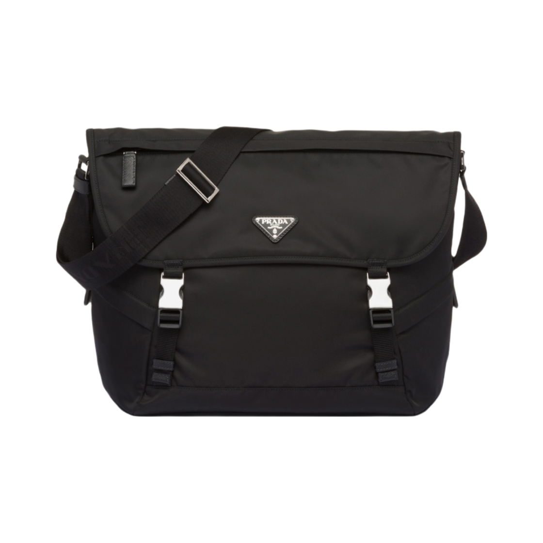 2VD052-2DMG-F0002 Prada Re-Nylon and Saffiano Shoulder Bag Black