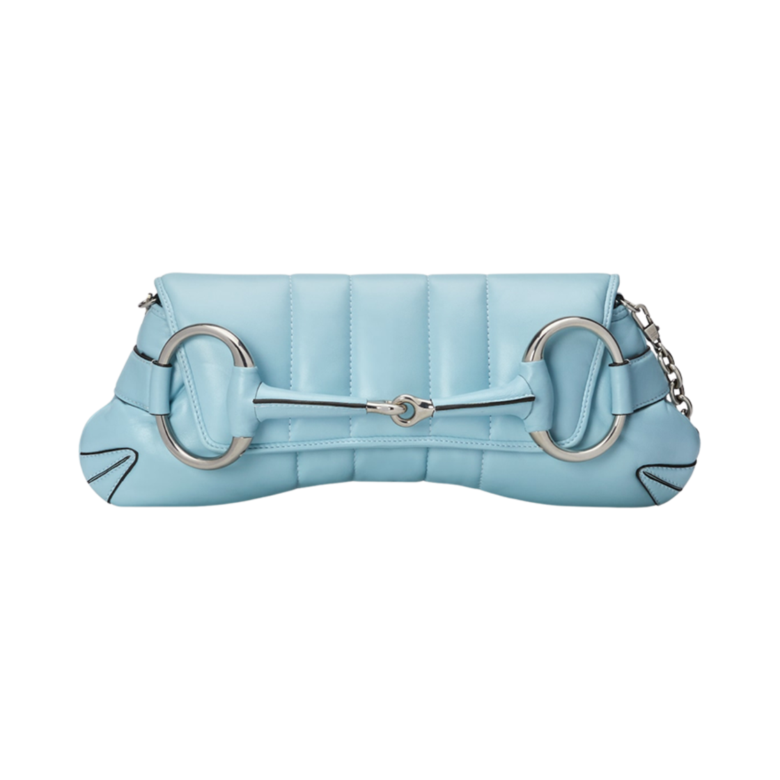 구찌 홀스빗 체인 미디움 숄더백 라이트 블루 레더(Gucci Horsebit Chain Medium Shoulder Bag Light Blue Leather) - 1