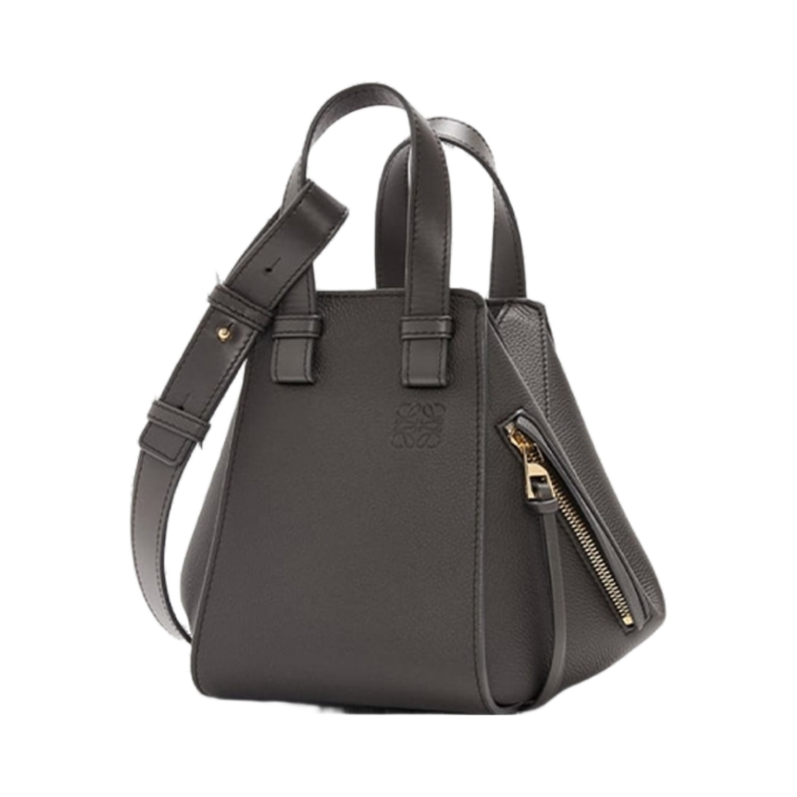 로에베 컴팩트 해먹 백 인 소프트 그레인드 카프스킨 다크 그레이(Loewe Compact Hammock Bag In Soft Grained Calfskin Dark Grey)