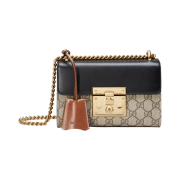 Gucci Padlock Small GG Shoulder Bag Beige Ebony Black