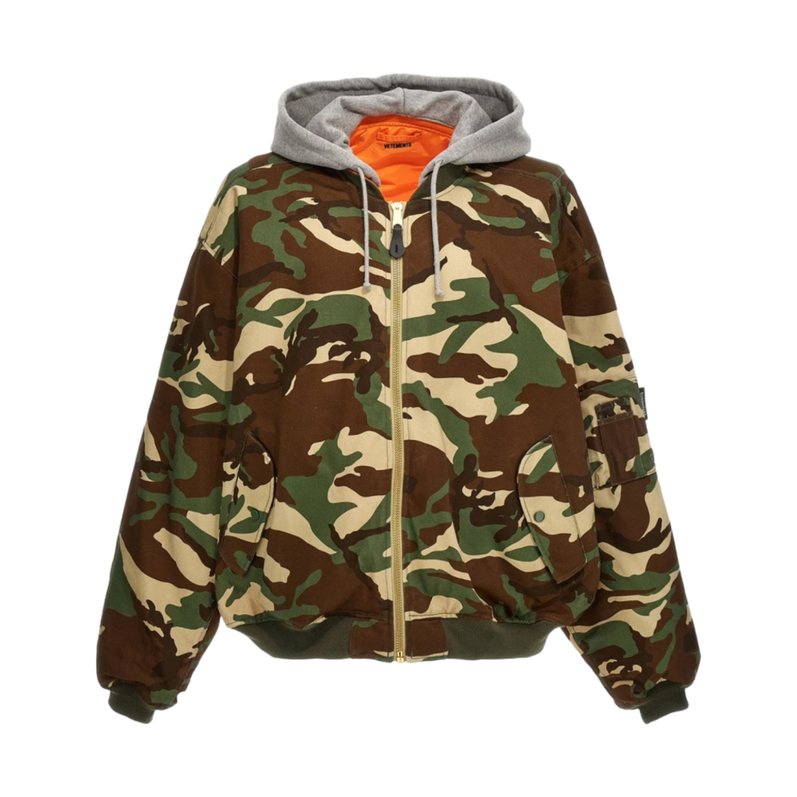 UE54JA360K Vetements Camouflage Reversible Bomber Jacket Khaki