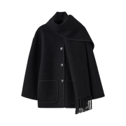 (W) Toteme Embroidered Scarf Jacket Black