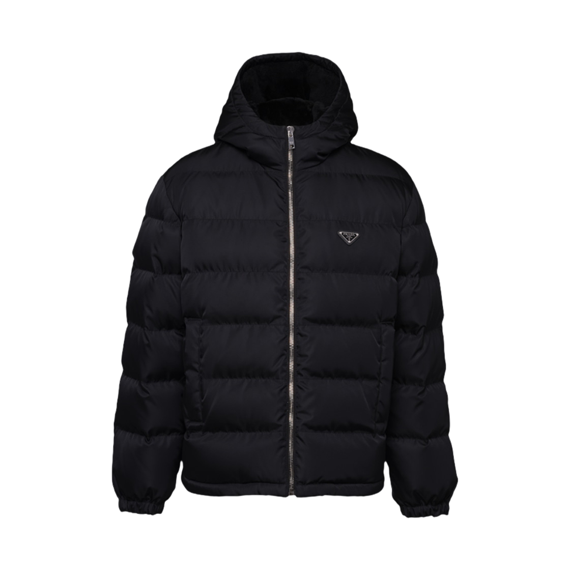 프라다 크롭 리나일론 다운 자켓 블랙(Prada Cropped Re-Nylon Down Jacket Black)