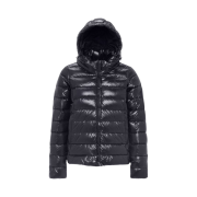(W) Pyrenex Spoutnic Shiny Hooded Down Jacket Black