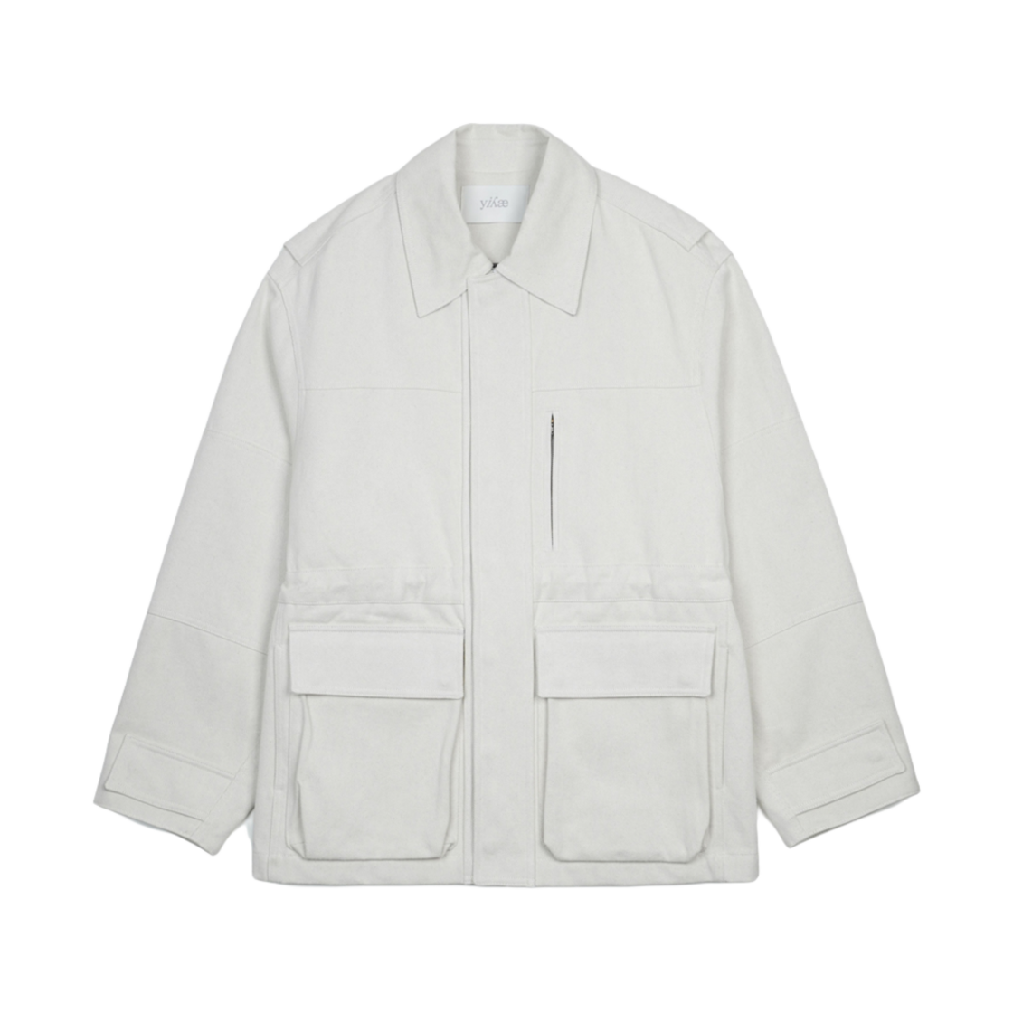 이예 체크드 워크 자켓 화이트