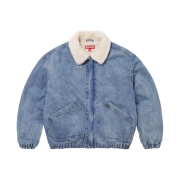 Supreme Faux Shearling Lined Bomber Jacket Denim - 24FW