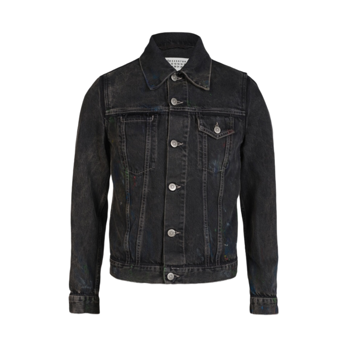 S51AM0476S30842900 Maison Margiela Paint Denim Jacket Black