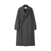 Tonywack Double-Faced Wool and Cashmere Belted Coat Dark Grey
