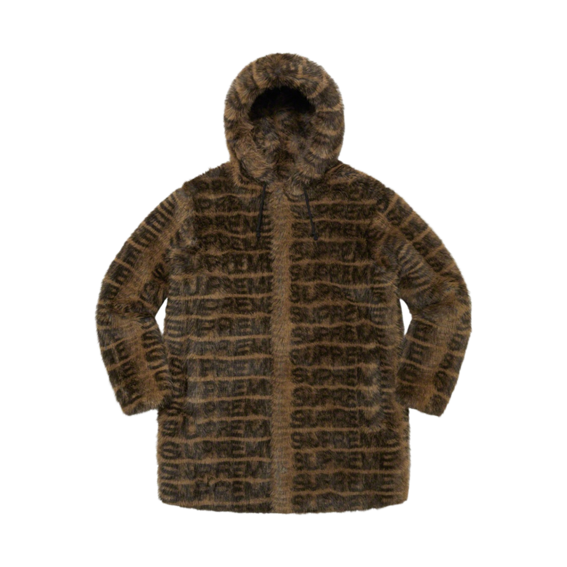슈프림 포우 퍼 후드 코트 브라운 - 22SS(Supreme Faux Fur Hooded Coat Brown - 22SS) - 1