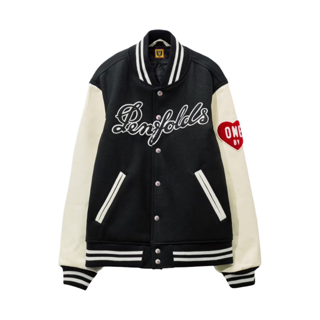 휴먼 메이드 x 원 바이 펜폴즈 바시티 자켓 #2 블랙 - HBX 한정(Human Made x One By Penfolds Varsity Jacket #2 Black - HBX Exclusive)