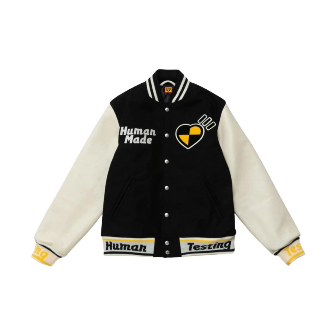 휴먼 메이드 x 에이셉 라키 휴먼 테스팅 바시티 자켓 블랙(Human Made x A$AP Rocky Human Testing Varsity Jacket Black)