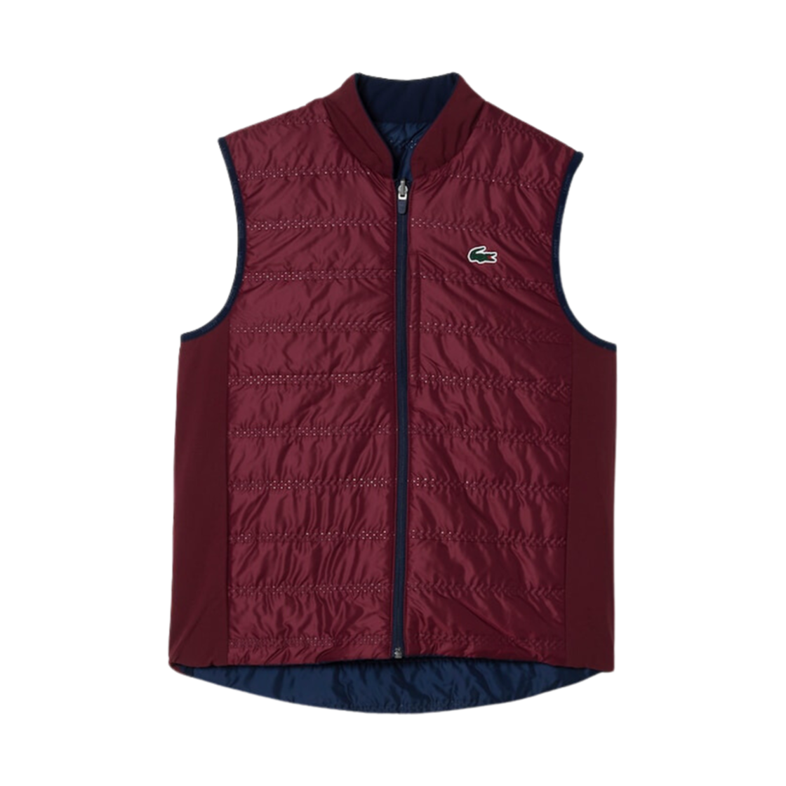 (W) 라코스테 리버시블 방수 베스트 네이비 블루 보르도((W) Lacoste Reversible Water-Resistant Vest Navy Blue Bordeaux) - 2