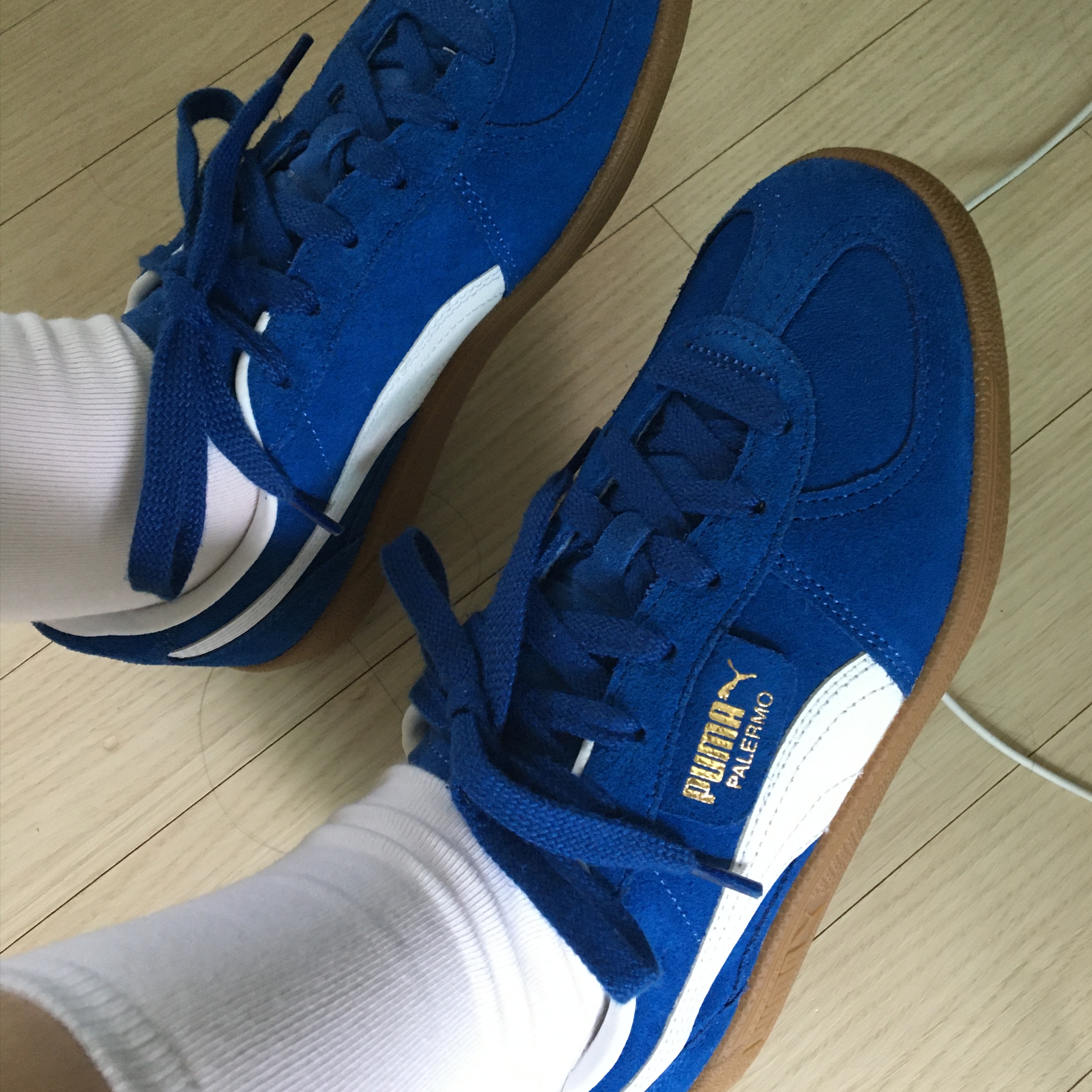 Puma Palermo Cobalt Glaze White 착용 스타일