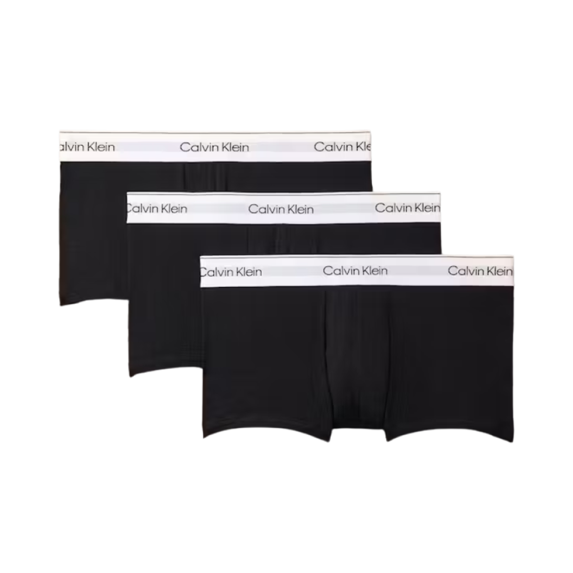 캘빈 클라인 아이콘 코튼 스트레치 3팩 로우 라이즈 트렁크 블랙(Calvin Klein Icon Cotton Stretch 3-pack Low Rise Trunk Black)