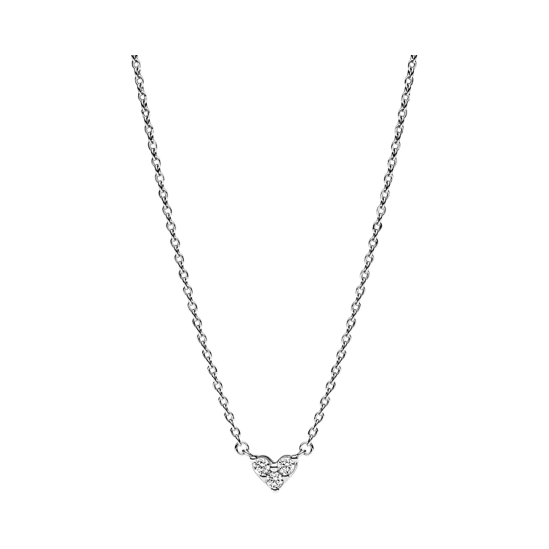 393014C01 (W) Pandora Triple Stone Heart Collier Necklace Sterling Silver