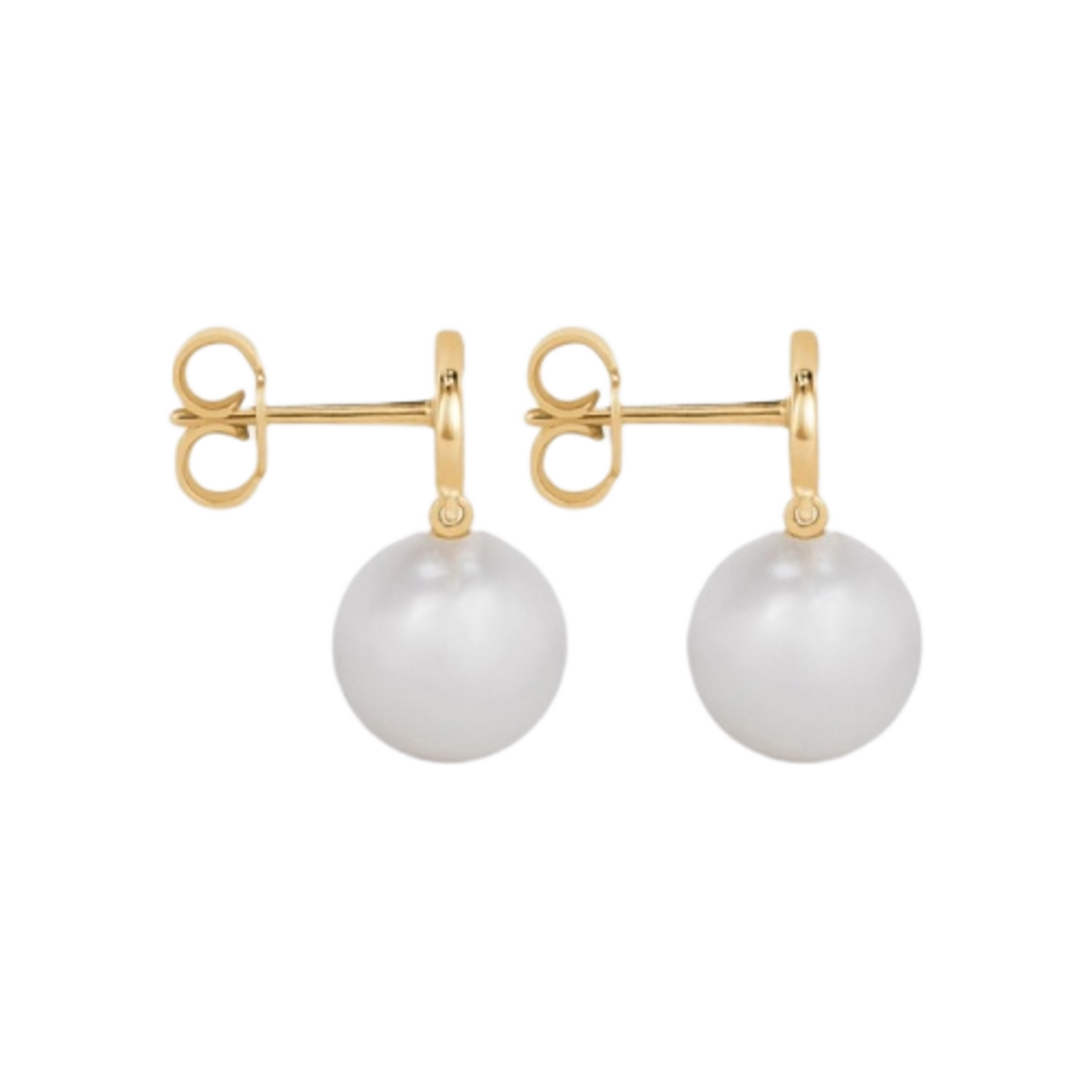 (W) 셀린느 브래스 골드 피니쉬 글래스 펄 트리옹프 펄 이어링 골드 아이보리((W) Celine Triomphe Pearl Earrings in Brass with Gold Finish and Glass Pearls Gold Ivory) - 2