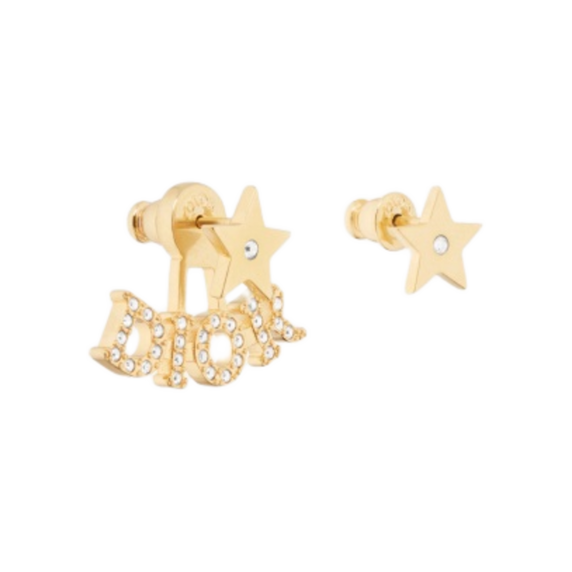 (W) 디올 디오레볼루션 이어링 골드 피니쉬 메탈 & 실버 톤 크리스탈((W) Dior Dio(R)Evolution Earring Gold Finish Metal & Silver Tone Crystal) - 2
