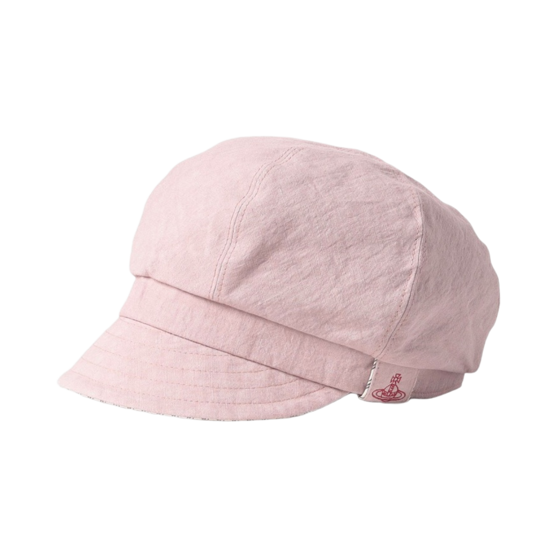 (W) 비비안 웨스트우드 스트라이프 리넨 뉴스보이 페일 핑크((W) Vivienne Westwood Striped Linen Newsboy Pale Pink) - 1