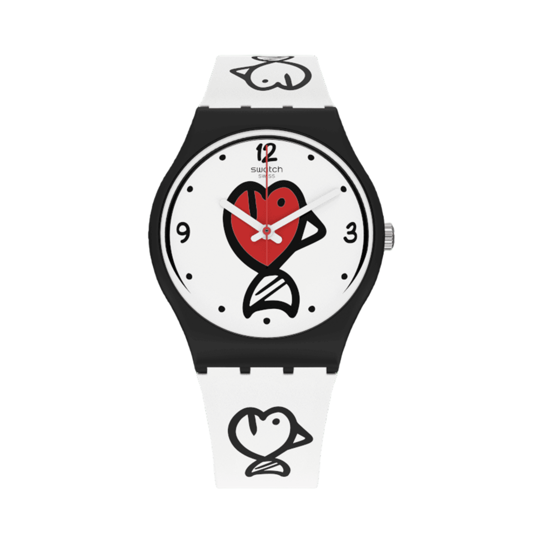 스와치 피쉬 피쉬 쿼츠 블랙 화이트 레드(Swatch Fishy Fishy Quartz Black White Red) - 1