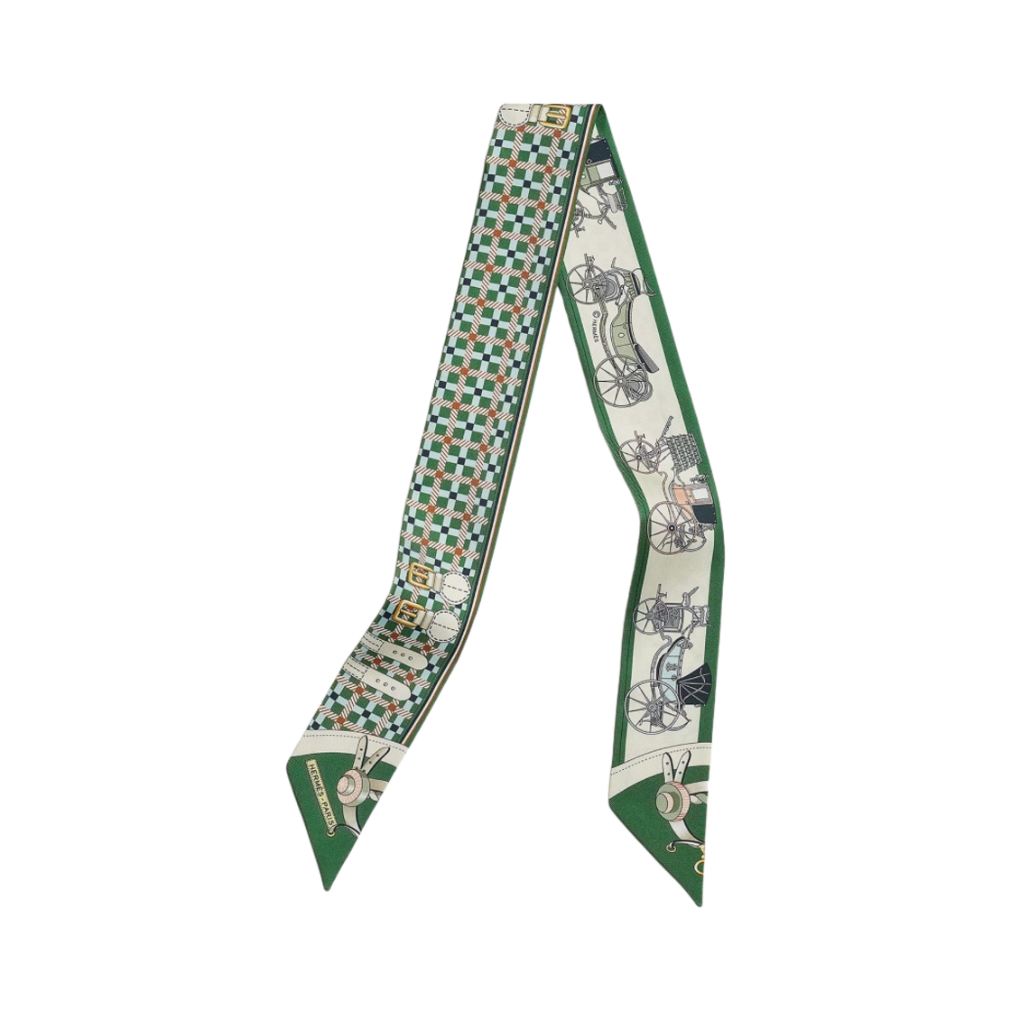 (W) 에르메스 레 부아츄 누벨 트윌리 에메로드 크렘 씨엘((W) Hermes Les Voitures Nouvelles Twilly Emeraude Creme Ciel) - 1
