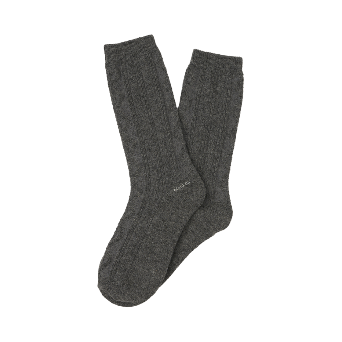 블랭크공삼 울 케이블 코지 삭스 멜란지 그레이(Blank03 Wool Cable Cozy Socks Melange Grey)
