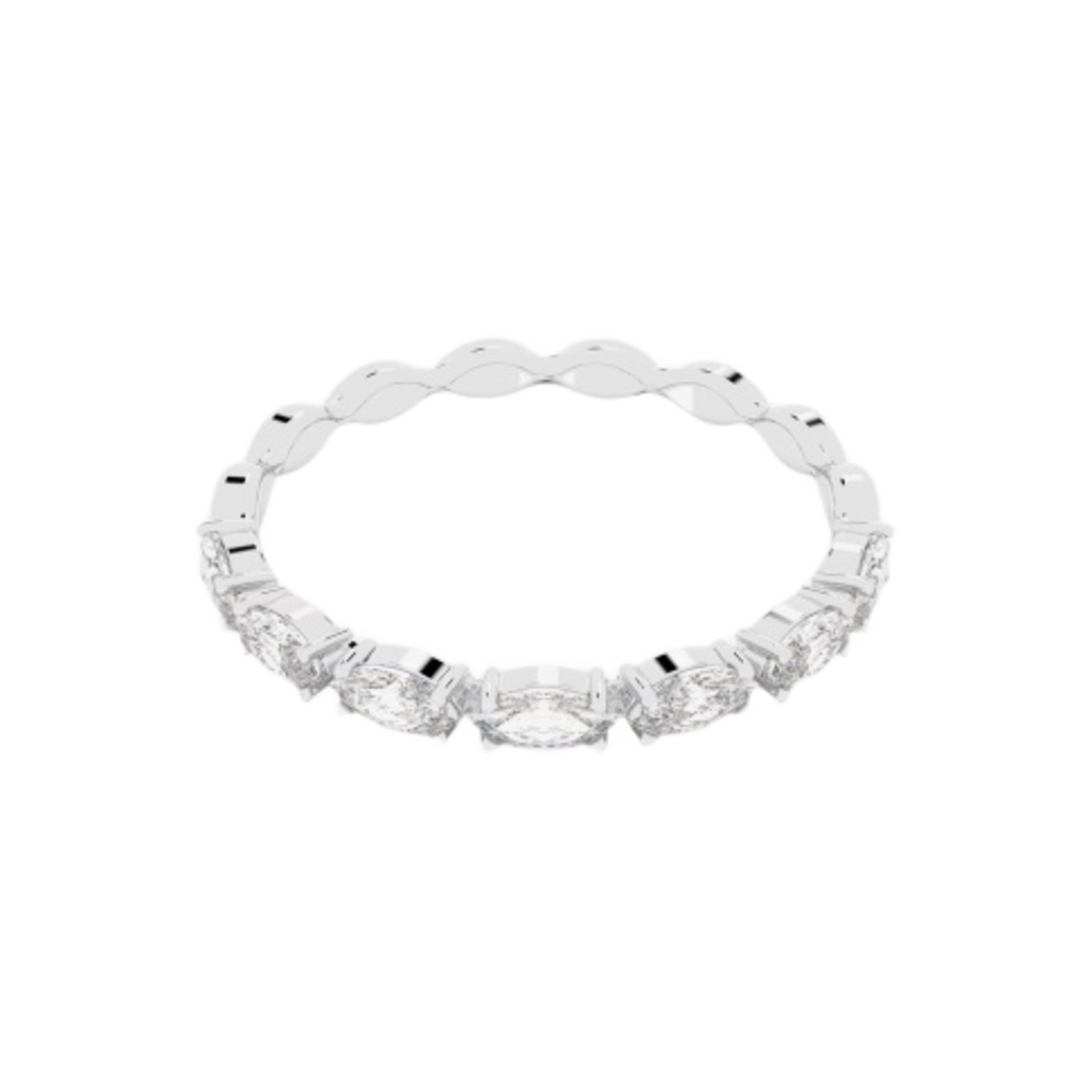 (W) 스와로브스키 매트릭스 비토레 링 마퀴즈 컷 화이트 로듐 플래팅((W) Swarovski Matrix Vittore Ring Marquise Cut White Rhodium Plated)