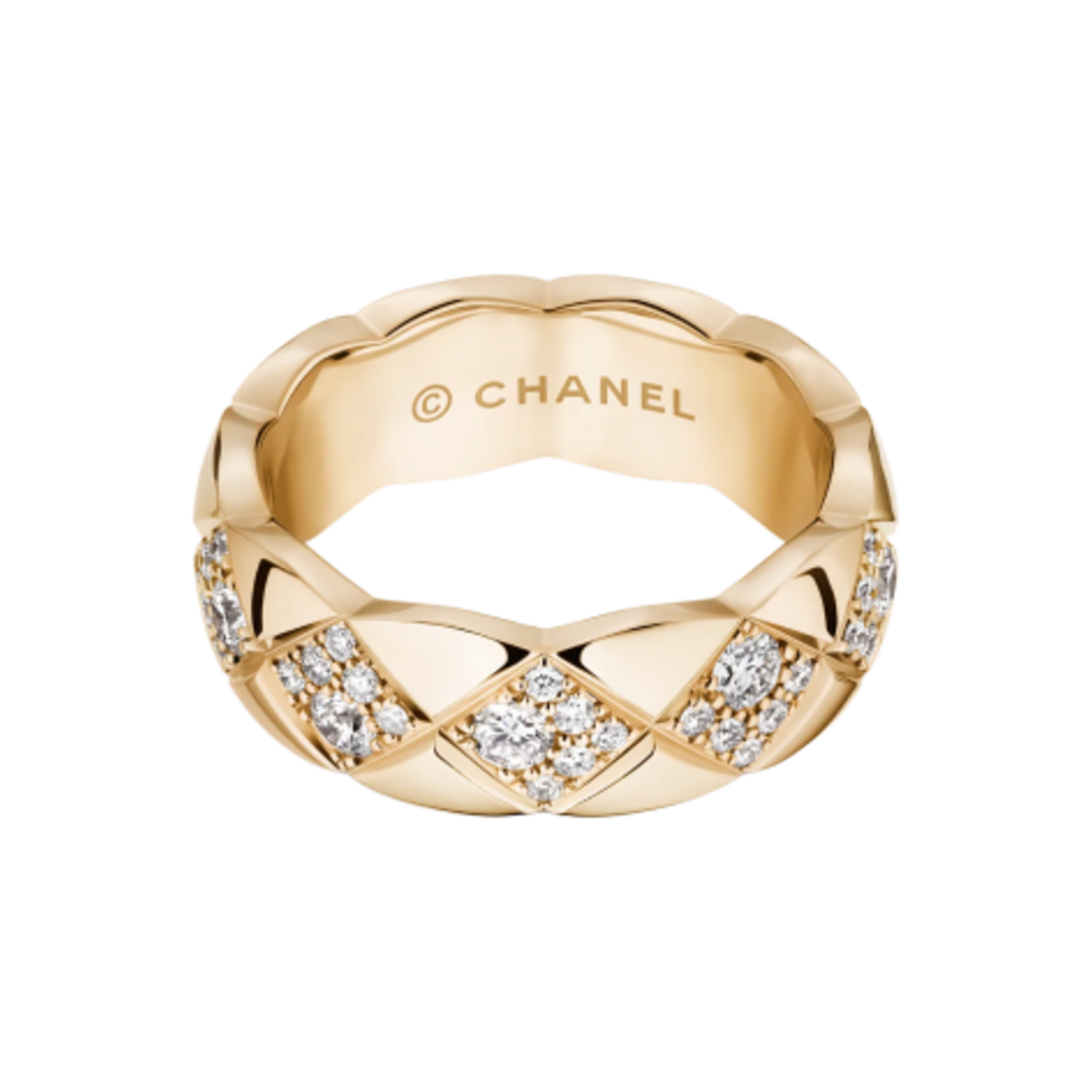 샤넬 코코 크러쉬 링 퀼티드 모티프 스몰 & 18K 베이지 골드 다이아몬드(Chanel Coco Crush Ring Quilted Motif Small & 18K Beige Gold Diamonds) - 2