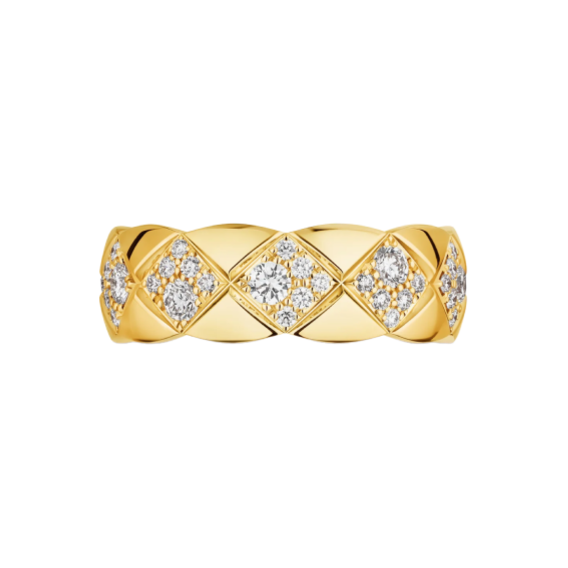 샤넬 코코 크러쉬 링 퀼티드 모티프 스몰 & 18K 옐로우 골드 다이아몬드(Chanel Coco Crush Ring Quilted Motif Small & 18K Yellow Gold Diamonds) - 4