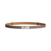 (W) Hermes Kelly 18 Belt Epsom & Palladium Etoupe