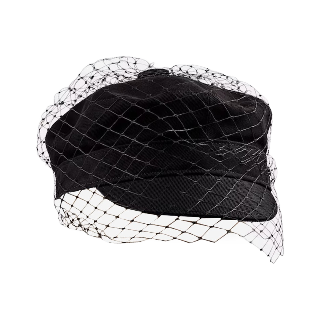 (W) 디올 아티 캡 베일 블랙 코튼((W) Dior Arty Cap Veil Black Cotton) - 1