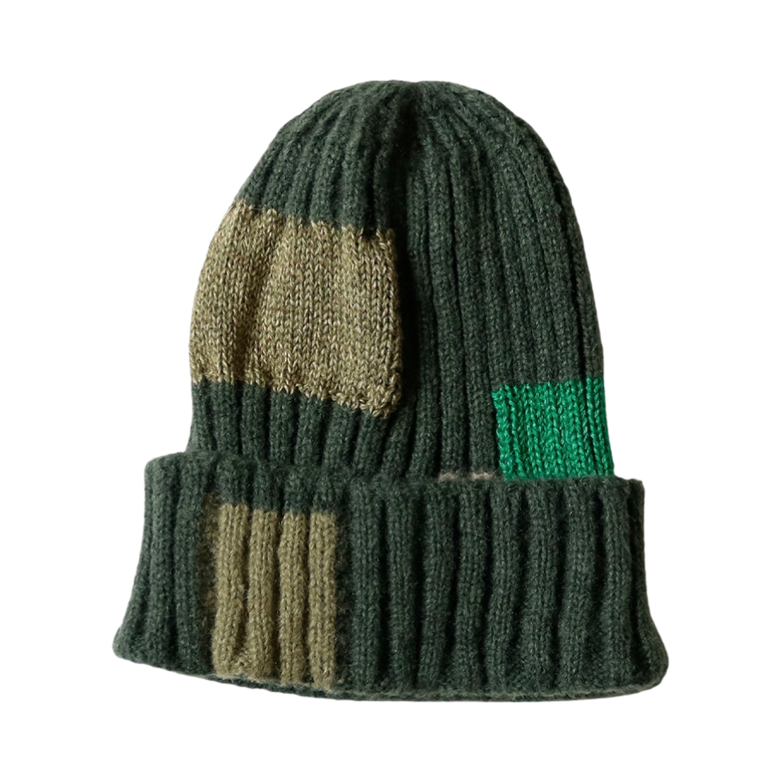 캐피탈 5G 울 츠기하기 니트 캡 카키